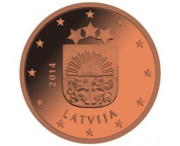 1 евроцент 2014 год. Латвия 