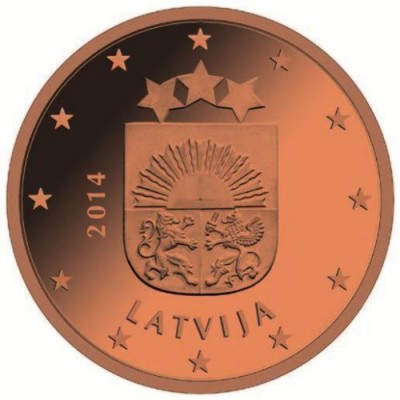 1 евроцент 2014 год. Латвия 