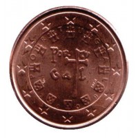 1 евроцент 2009 год. Португалия