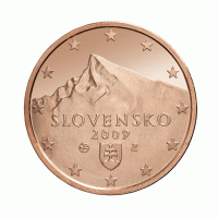 1 евроцент 2009 год. Словакия