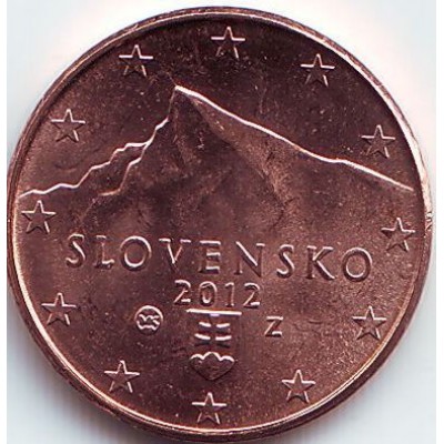 1 евроцент 2012 год. Словакия