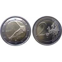 2 евро 2011 год. Финляндия. 200 летие Банка Финляндии.