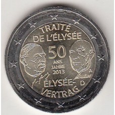 2 евро 2013 год. Германия. 50 лет франко-германскому договору о дружбе и сотрудничестве ( J )