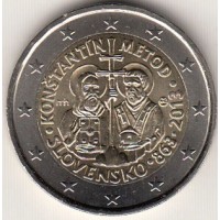 2 евро 2013 год. Словакия. 1150 лет миссии Кирилла и Мефодия. 