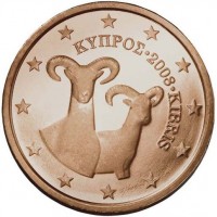 1 Евроцент 2008 год. Кипр