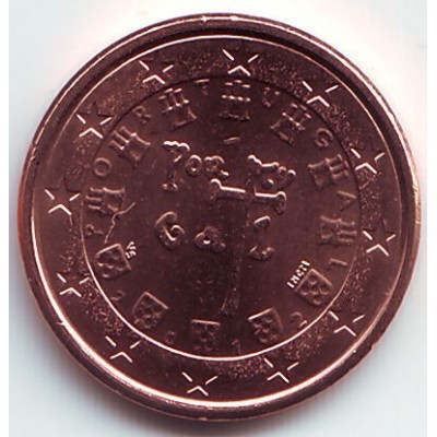 1 евроцент 2012 год. Португалия