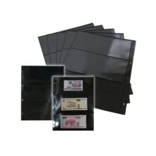 Лист двухсторонний для открыток, фото и бон на 3 ячейки, на черной основе (формат Grand)