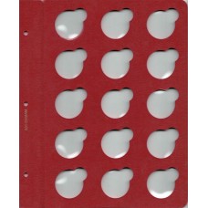 Лист для монет в капсулах диаметром 35 мм (красный) в серии "КоллекционерЪ"