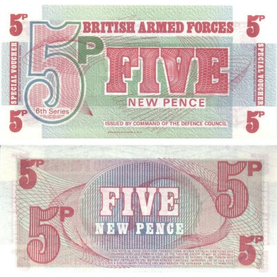 Банкнота. Великобритания 5 пенсов 1972 год, пресс