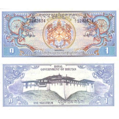 Банкнота Бутан. 1 нгултрум. Пресс