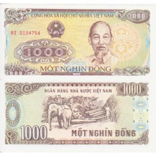 Банкнота Вьетнам 1000 донгов 1988 год. Пресс