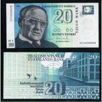 Банкнота Финляндия 20 Марок 1993 год.  