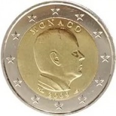 2 евро 2009 год. Монако. Альберт II