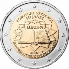 2 евро 2007 год. Германия. 50 лет Римскому договору, двор F