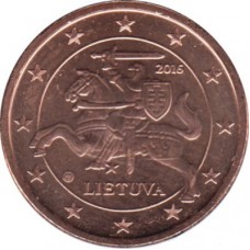 1 евроцент 2016 год. Литва.