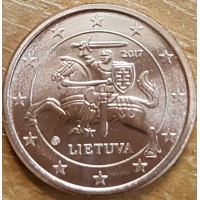 1 евроцент 2017 год. Литва.