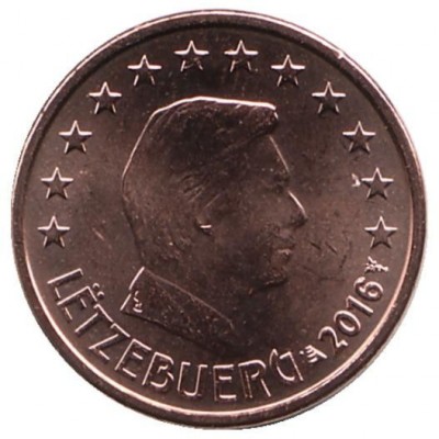 1 евроцент 2016 год. Люксембург