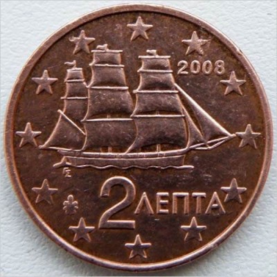 2 евроцента 2008 год. Греция
