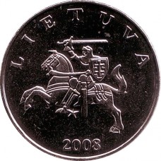 1 лит 2008 год. Литва. 
