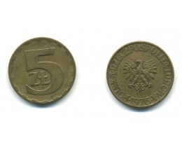 5 злотых 1976 год. Польша.
