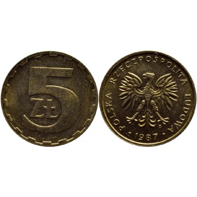 5 злотых 1987 год. Польша.