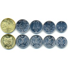 Набор из 5 монет 2004-2008 год. Республика Молдова. 
