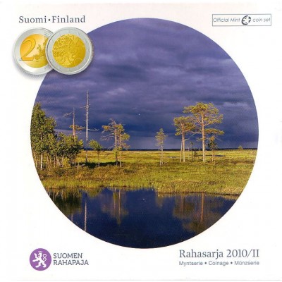 Официальный годовой набор евро монет Финляндия 2010 год. (8 монет+жетон)