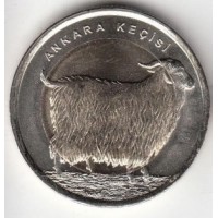 1 лира 2015 год. Турция. Коза