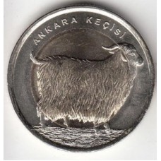1 лира 2015 год. Турция. Коза
