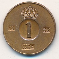 1 эре Швеция 1962 год