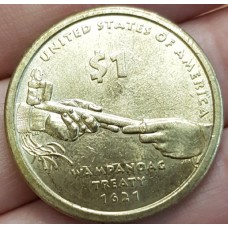 1 доллар 2011 год. США. Сакагавея. Трубка мира (P)