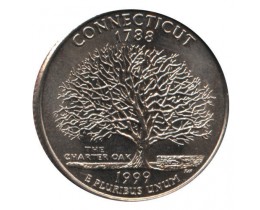 25 центов 1999 год. США. Коннектикут. (P)
