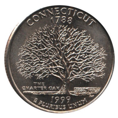 25 центов 1999 год. США. Коннектикут. (P)