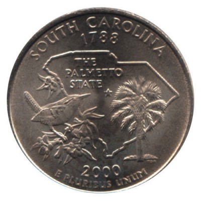 25 центов 2000 год. США. Южная Каролина. (D)