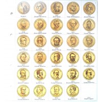 Лист картонный для 1-долларовых монет США Президенты, формат Нумис