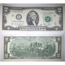 Банкнота 2 доллара 2009 год. США (L)