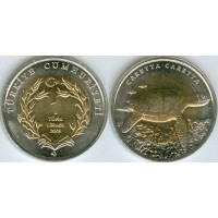 1 Лира 2009 год. Турция. Черепаха