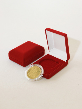 Футляр для одной монеты в капсуле (диаметр 44 мм) бордо