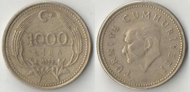 5 тысяч лир. 5000 Лир 1992. Турция 5000 лир 1993 год. Монета 5000 1993 года. Монета Турции 5000 лир 1993 года.